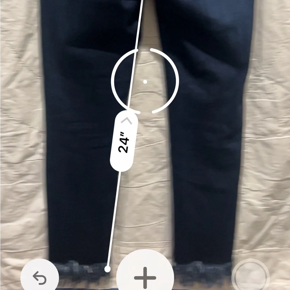 Just Black Jeans Denim Womens Size 30 Cropped Skinny Frayed Hem Blue Stretch - Picture 8 of 10